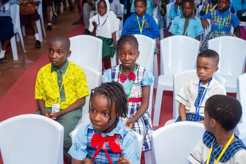 Young contestants awaiting their turn on stage